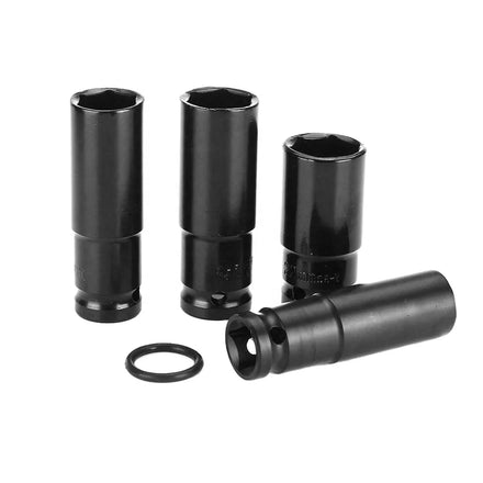 4pcs Chrome Finish Electric Impact Wrench Hex Socket Set with 1/2 in Drive Adapter OEM Customizable