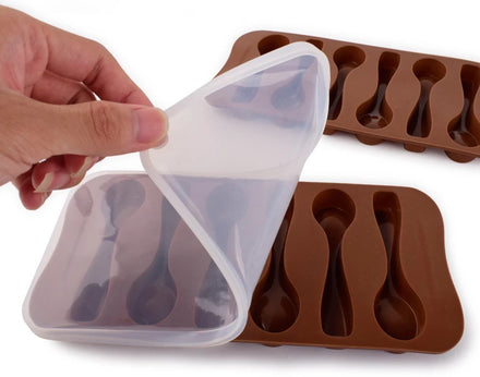 Hot Silicone Spoon Shape Molds Chocolate Candy Mold Party Holiday Decor Brown Fondant Jelly Tools for DIY