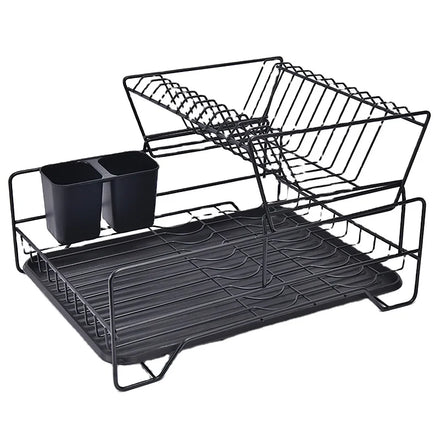 New Iron Double Tier Large Capacity Eco-Friendly Multifunction Dish Drainer Rack