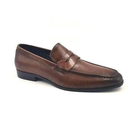Dreamy Stark Genuine Leather Embossed Breathable Wedding Slip-On Autumn Business Formal Casual Loafers Rubber Outsole