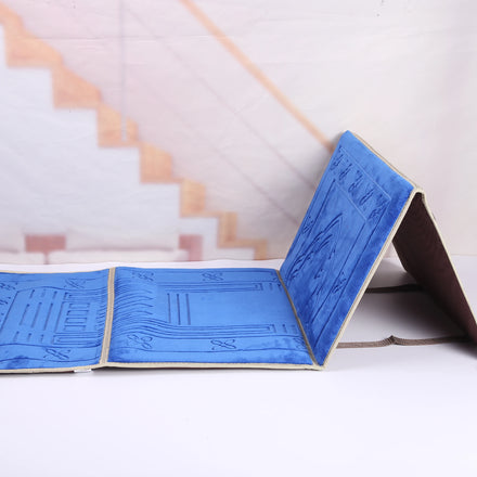 Wholesale Turkish Prayer Carpet Thick Islamic Foldable Muslin Backrest Prayer Mat Islam with Back Rest