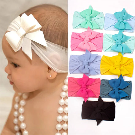 Cute Candy Color Nylon Bow Girl Hairband Wholesale Baby Hair Accessories Headbands