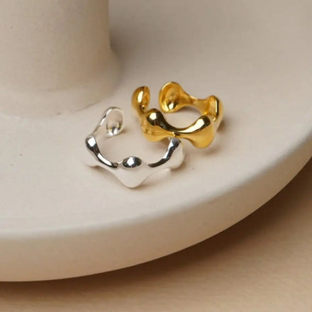 18k Gold Plated Open Ring 925 Sterling Silver Minimalism Circle Rings for Woman