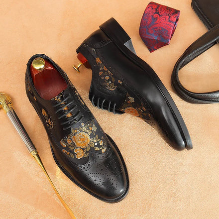 New Design Plus Size Men's Breathable Cow Genuine Leather Oxford Shoes Formal Business Office Career Professional Dress Shoes