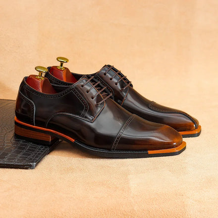 New Design Plus Size Men's Breathable Cow Genuine Leather Oxford Shoes Formal Business Office Career Professional Dress Shoes