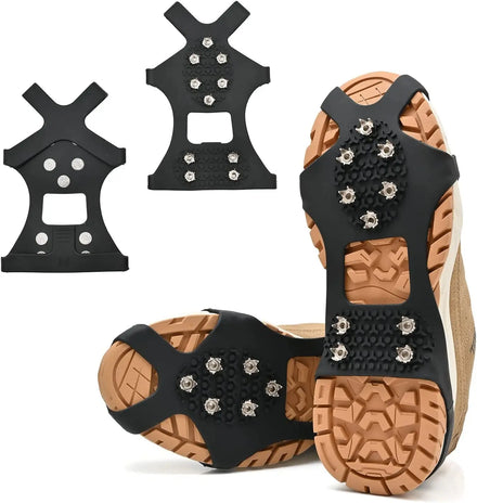Anti Slip Ice Shoe Boot Grips Elastic 10 Studs Crampon Snow Spikes Traction Cleats for Climbing