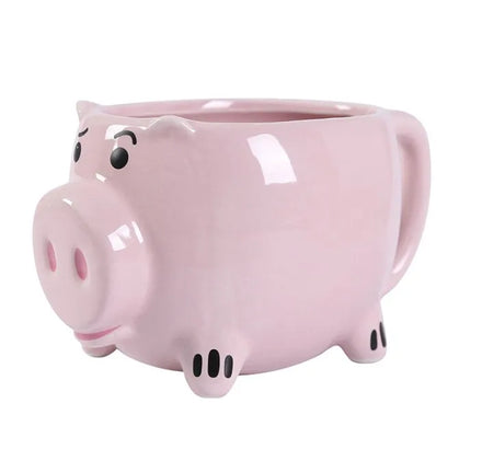 Ceramic pink Piggy Coffee Cup Piggy Mug Cartoon Animal Cup 3D Relief Piggy Water Cup