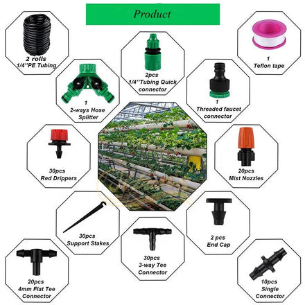 Titans Outdoor Garden Irrigation Misting System Micro Sprinkler Sprayer with Quick Connect for Garden Yard Irrigation