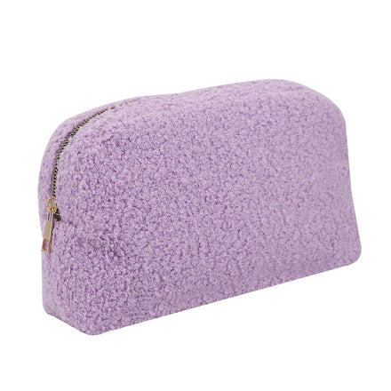 Fluffy Plush Makeup Cosmetic Zipper Bag for Women Factory Custom Fuzzy Make up Beauty Bags With Personalized Logo
