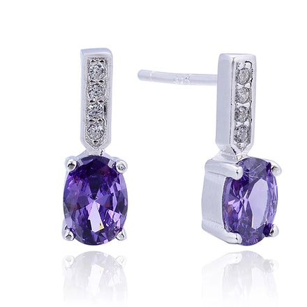 Amethyst Vantage Jewelry 925 Sterling Silver Hand Made Earrings for Women