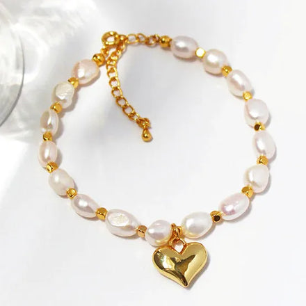 Maiou Designer Freshwater Pearl Beaded 18k Gold Plated Bracelet for Women Gifts Jewelry