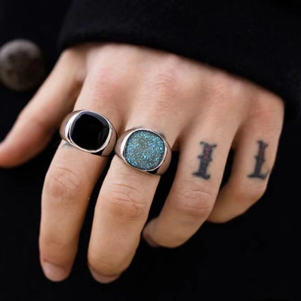 Wholesale Custom Mens Jewelry Punk Rock Smooth 316L Stainless Steel Engraved Signet Ring for Men Hip Hop Party Daily Wear