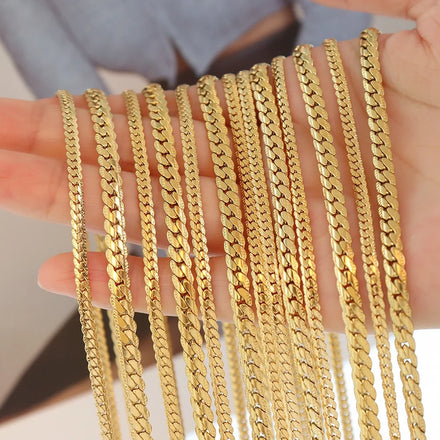 Waterproof Stainless Steel PVD 18K Gold Plated Snake Chain Necklace for Women-Wedding & Anniversary Jewelry