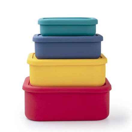 300/700/1300/2100ml BPA Free Dishwasher Safe Airtight Silicone Food Storage Containers Rectangle Silicone Lunch Boxes