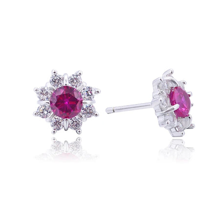 Hot-selling 925 Sterling Silver Snowflake Ruby Earrings Jewelry Wholesale in China