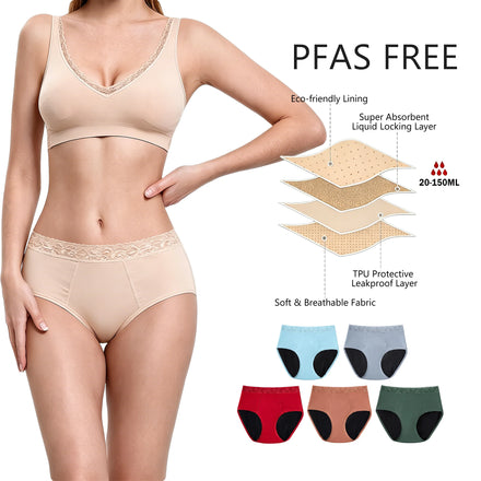 Shanhao OEM PFAS-free Leakproof Underwear Heavy Flow Postpartum Underwear Bio Based Menstrual Panties Period Panties for Women