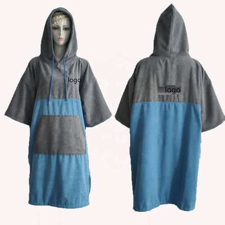 Hot Sale High Quality Personalized Quick Dry Microfiber Swim Diving Hooded Poncho Changing Towel Beach Surf Robe