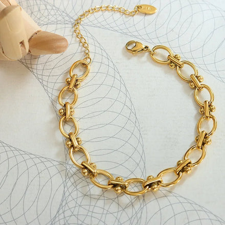Temperament Thick Chain Lovers Bracelet Jewelry Titanium Steel Splicing Bracelet Jewelry