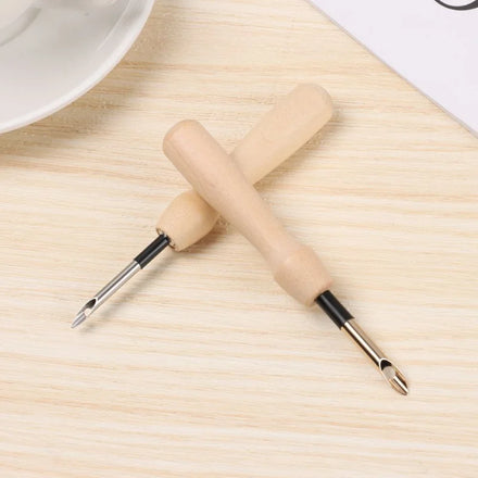 2026 Wooden Handle Rug Hooking Tool Embroidery Punch Pens Opening Punch Needle