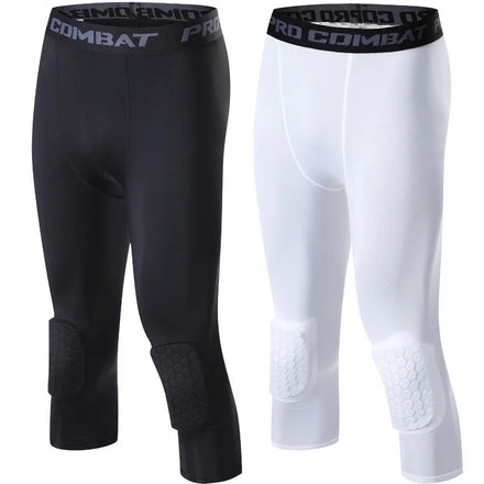 Sportswear Compression Dry Cool Sports Tights Pants Base Layer Gym Workout Running Leggings with Pad