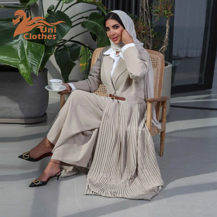 MQ115 Elegant Formal Eid Turkey Solid Color Simple Kaftan Plus Size Abaya Dress