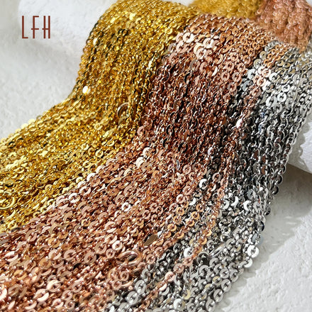 Wholesale Au750 Gold 18k Real  Jewelry Spot AU750 18K Pure  Gold O Shaped 18k Soild Gold Chains Necklace
