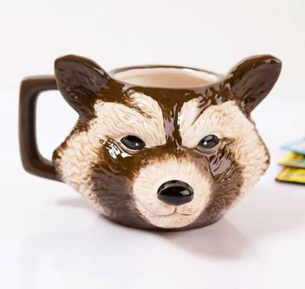 3D Rocket Raccoon Ceramic Cup Water Cup Coffee Cup Stereoscopic Animal Raccoon Mug