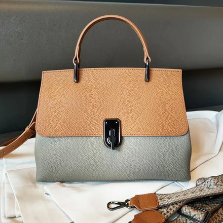 Andong Leather Women Handbag Genuine Cow Leather Ladies Fashion Shoulder Bag Top Handle Bags 8627