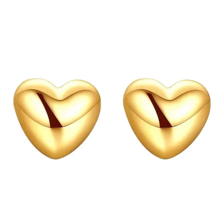 Certified 18K Rose Gold Love Heart Stud Earrings Simple Temperament Small Earrings Au750 Gold Yellow Women's Wholesale