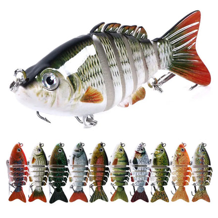 8cm Peche Bass Wobbler Artificial Lifelike Muti-Segment Swim Bait Saltwater Multi Jointed Segmented Swimbait Fishing Lures