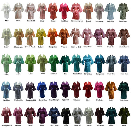 Luxury Solid Summer Wedding Bride Bridesmaids Bridal Party Silk Satin V-neck Knee Length Quick Dry Women Robes Morning Gowns