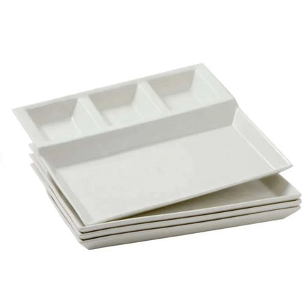 Restaurant Tableware Japanese Sushi Tray 8 Inch 4 Portions Side Dish Serving Melamine Dinner Plate