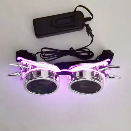 Hot Sale Spike Glowing El Wire Steampunk Kaleidoscope Glasses Different Color Electroluminescent Wire Sunglasses
