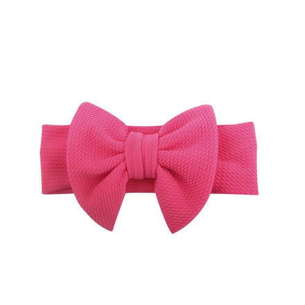 Baby Bow Newborn Solid Color Elastic Soft Nylon Headband Turban Hair Accessories Bandage Headwear Headwrap Gift