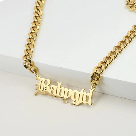 Stainless Steel Alphanumenical Clavicle Chain Necklace DIY Name Birthday Pendant Titanium Steel Necklace