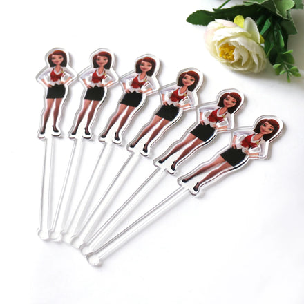 2026 New Arrivals Creative Shape Cute Pattern Acrylic Stirrers Coffee Party Drink Sticks Handmade Acrylic Wedding Stirrer