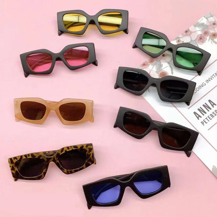 Bulk Wholesale OEM Anti UV Yellow Lens Square Rectangle Retro Classic Girls Kids Sun Glasses Matte Sunglasses