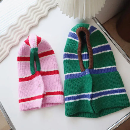 Wholesale Fashion Winter Warm pink Green Heated Knit Cat Pet Dog Beanies