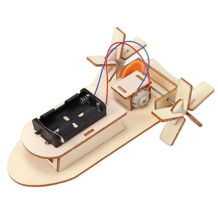 Creative Wooden Diy Electric Boat Model Science Experiment Kit 3d Puzzle Steamship Toys