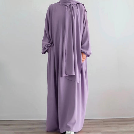 Custom Abaya Manufacturer Loriya Hot Sale Abaya Designs Daily Wear Nida Plain Women Jilbab Abaya With Attached Hijab