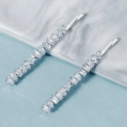 Miallo 2Pcs/set Fashion Zircon Women Girl Jewelry Set Bobby Pins Hair Clips Party Wedding Hair Headpiece