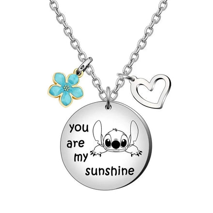 You Are My Sunshine Necklace Greeting Card Stitch Jewelry Stuff Love Metal Stainless Steel Lettering Necklace