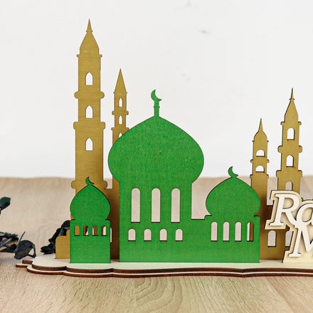Wood Eid Mubarak Table Top Decor Ramadan Decorations Islamic Mosque Eid Mubarak Wood Masjid Decorations