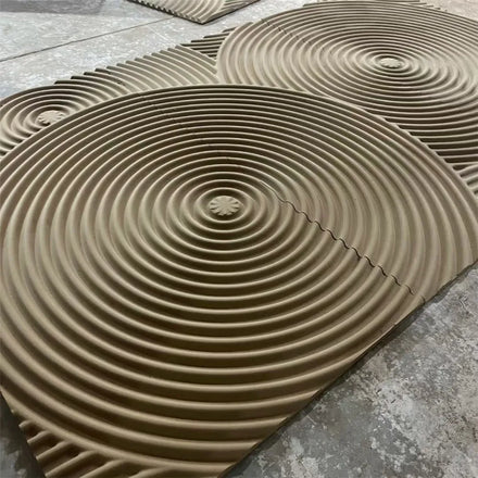 3d Waved MDF Wall Decorations Interior Solid Wood Carved Wall Panelings Plain Designed Plain Wave Style MDF