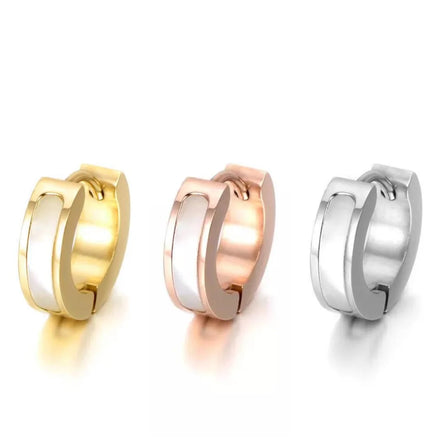 Chunky 18K/14K Gold Plated Huggies Hoop Earrings for Woman Shell Ear Buckle Small Hoop Earring Jewels