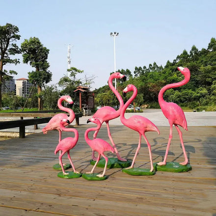 Hot Sale Modern Art Wedding Outdoor Party Decoration Animal Props Life Size Fiberglass Resin Sculpture Flamingo Statue