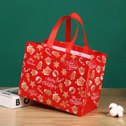 Reusable Christmas Bag Customized Christmas Non Woven Tote Bag Christmas Bag for Gift