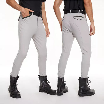 Custom Logo Horse Riding Breeches for Men Knee Silicone Equestrian Tights Jodhpurs Wholesale Horse Riding Clothing