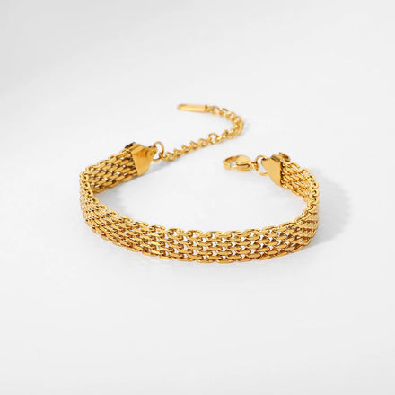 Stainless Steel Cuban Chain Bracelet 18K Gold Electroplated Titanium Steel Bracelet Bracelet for Women