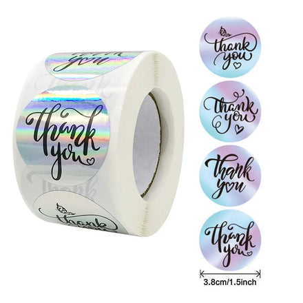 Printing Thank You for Your Purchase Stickers Waterproof Vinyl Custom Paper Stickers Adhesive Thankyou Stickers